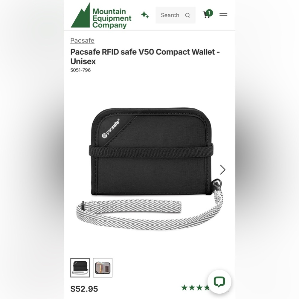Pacsafe Black RFID Wallet